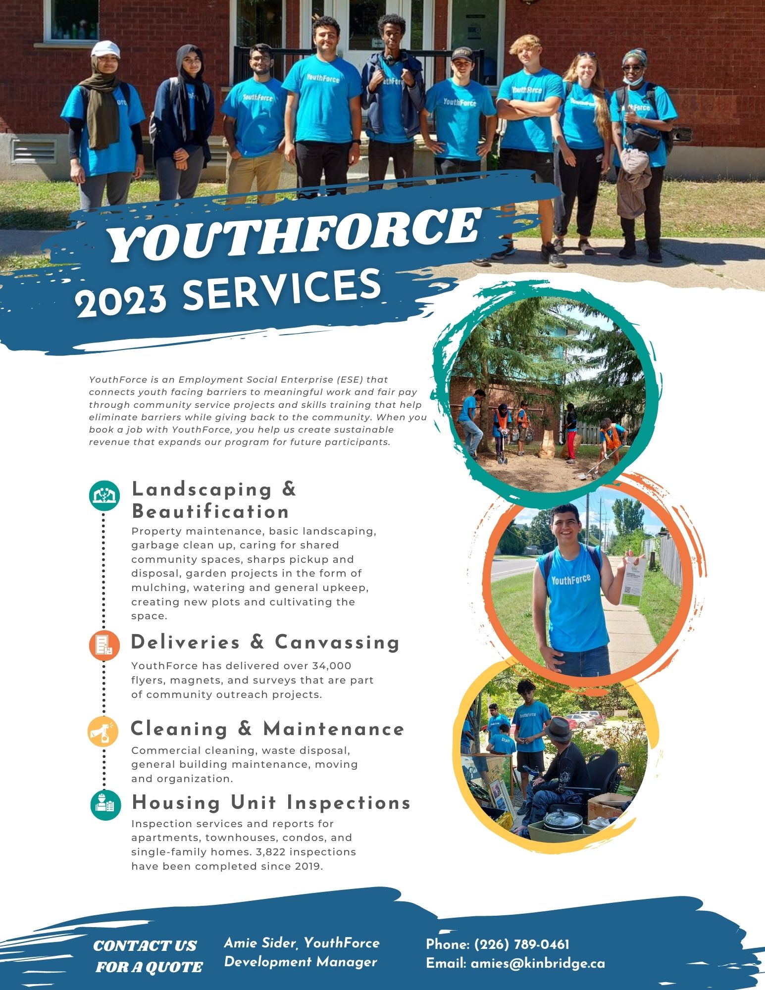 Now booking work for small or large YouthForce teams for Spring 2023 and beyond!