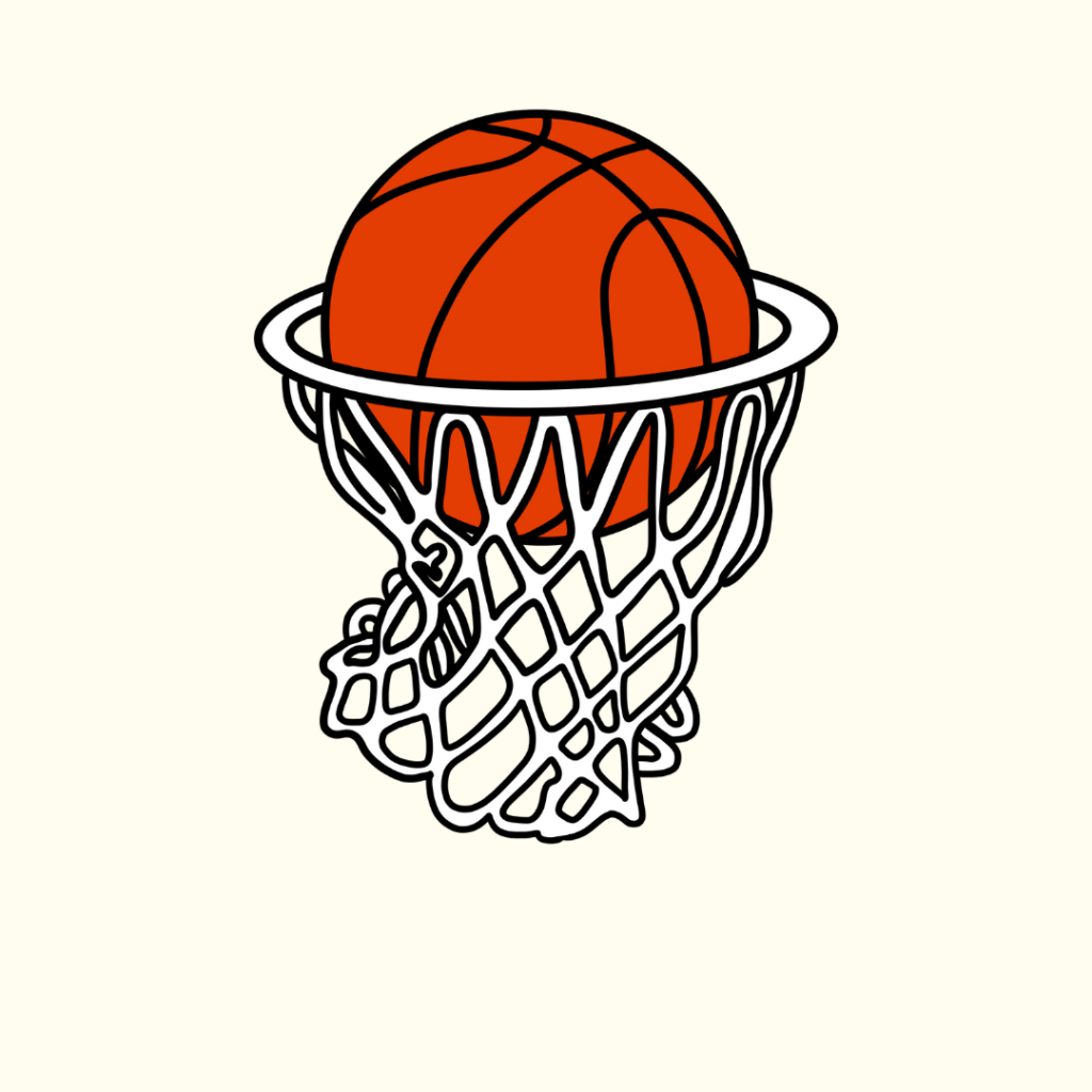 basketball entering net