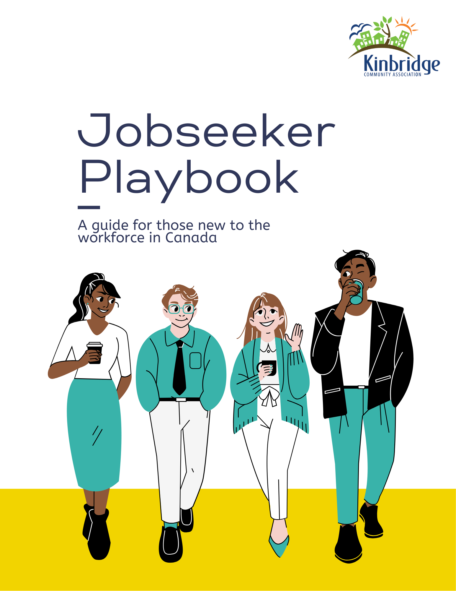 Job seeker playbook!<br />
A group of eager job seekers are walking on the front cover of this book